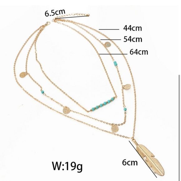 Boho Feather Multilayer Necklace - Picture 4 of 4